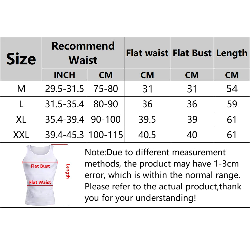 Men's Slimming Compression Vest - Seamless Waist Trainer Tank Top for Belly Control and Weight Loss Shapewear