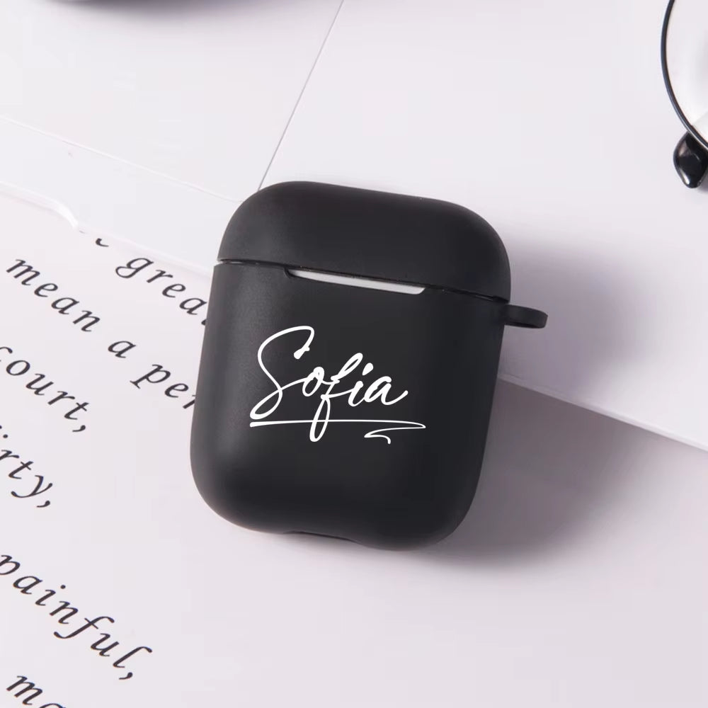 Custom Name for Airpods 2 Case Soft Silicone Luxury Cover DIY Letters for Air Pod Funda Airpods Cases Earphone Accessories Coque