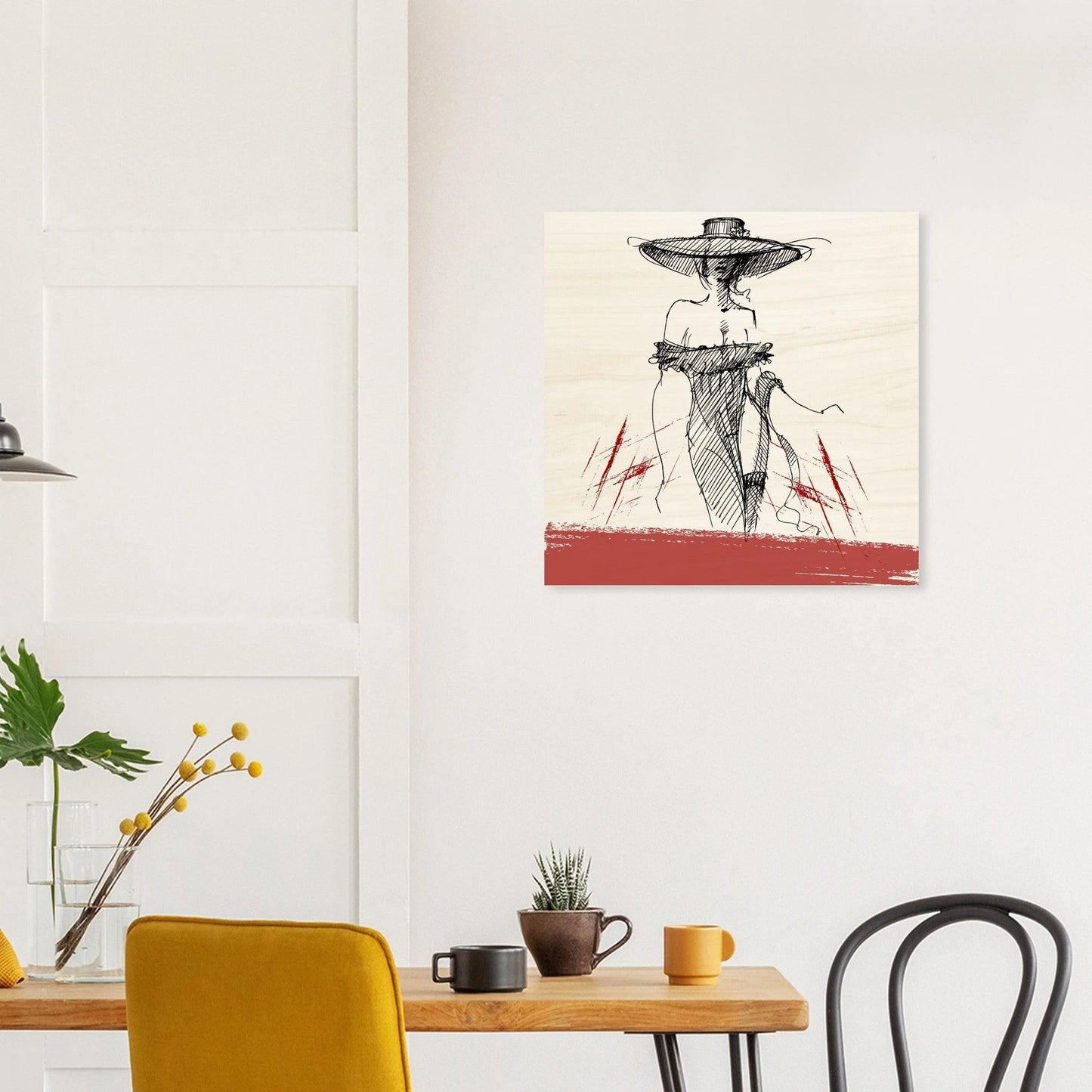Chic and Mysterious - Wood Print Wall Art Design by Hadiart