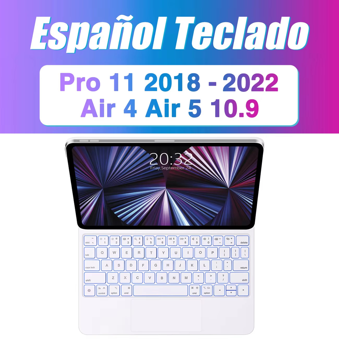 Backlight Magic Keyboard for Ipad Air 6 2024 Case for Ipad Air 11 Inch Case Ipad Air 5 Air 4 10.9 Inch Cover Folio