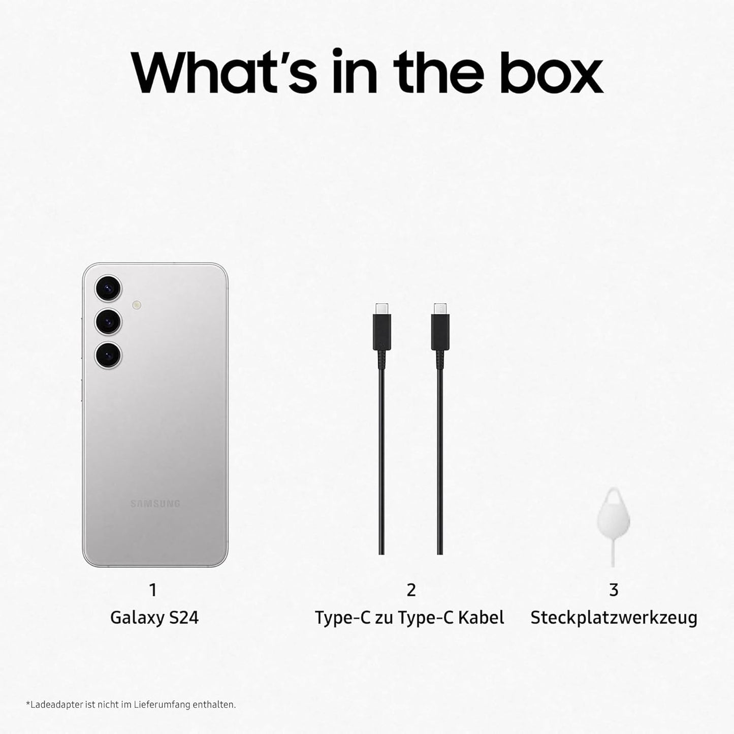 Samsung Galaxy S24 AI Smartphone, Android-Handy Ohne Vertrag, 8 GB RAM, 256 GB Speicher, 50-Mp-Kamera, Lange Akkulaufzeit, Marble Gray, 3 Jahre Herstellergarantie