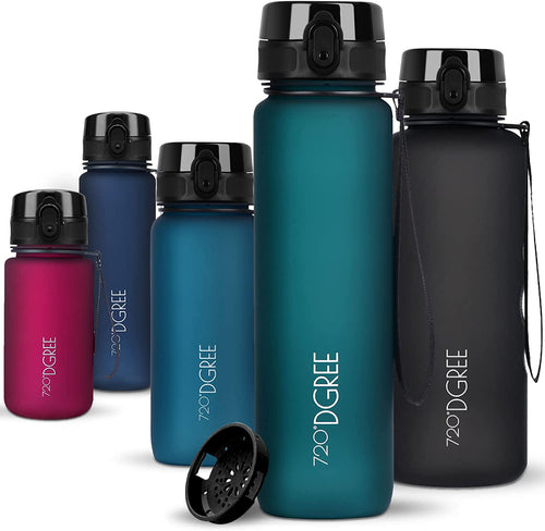 720°DGREE Trinkflasche 1L Sport “Uberbottle“ Softtouch +Sieb - Bpa-Frei - Wasserflasche Für Uni, Arbeit, Fitness, Fahrrad, Outdoor, Job - Sportflasche Aus Tritan - Leicht, Stoßfest, Wiederverwendbar