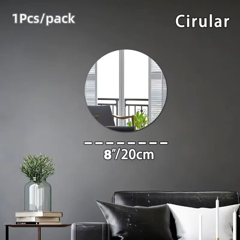 HD Anti-Fog Self-Adhesive Full-Length Wall Mirror Tiles - Shatterproof Non-Glass Safety Mirror Sheets, 2MM Thickness