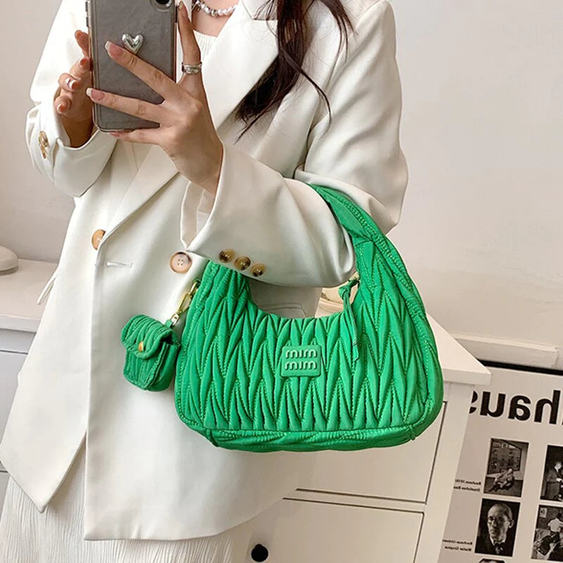 Luxury Brand Nylon Hobos Shoulder Bag for Women Handbag Clutch Purses 2023 New Brand Designer Evening Tote with Coin Purse