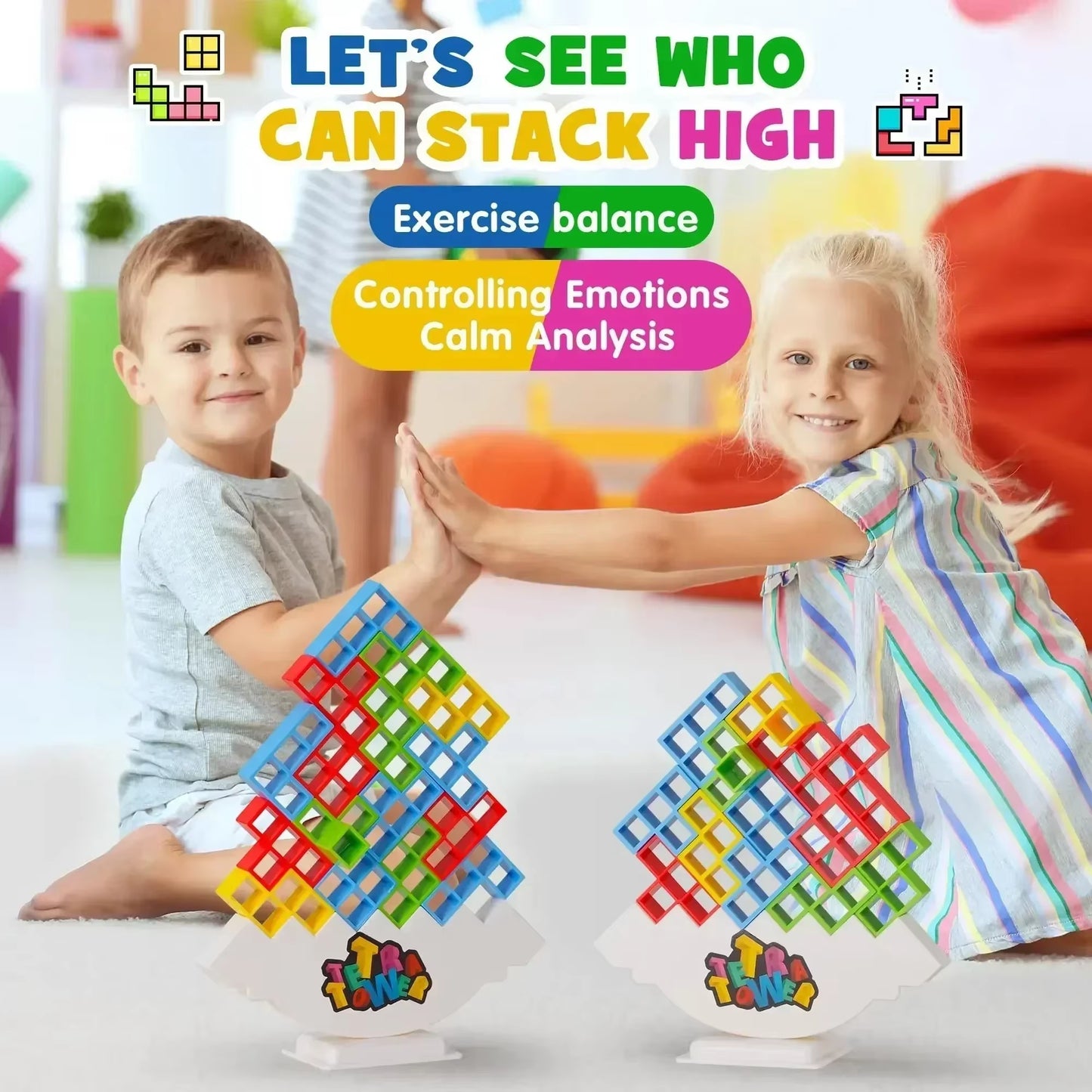 Tetra Tower Balance Stacking Puzzle Game - Ultimate Fun for Family Nights and Parties!