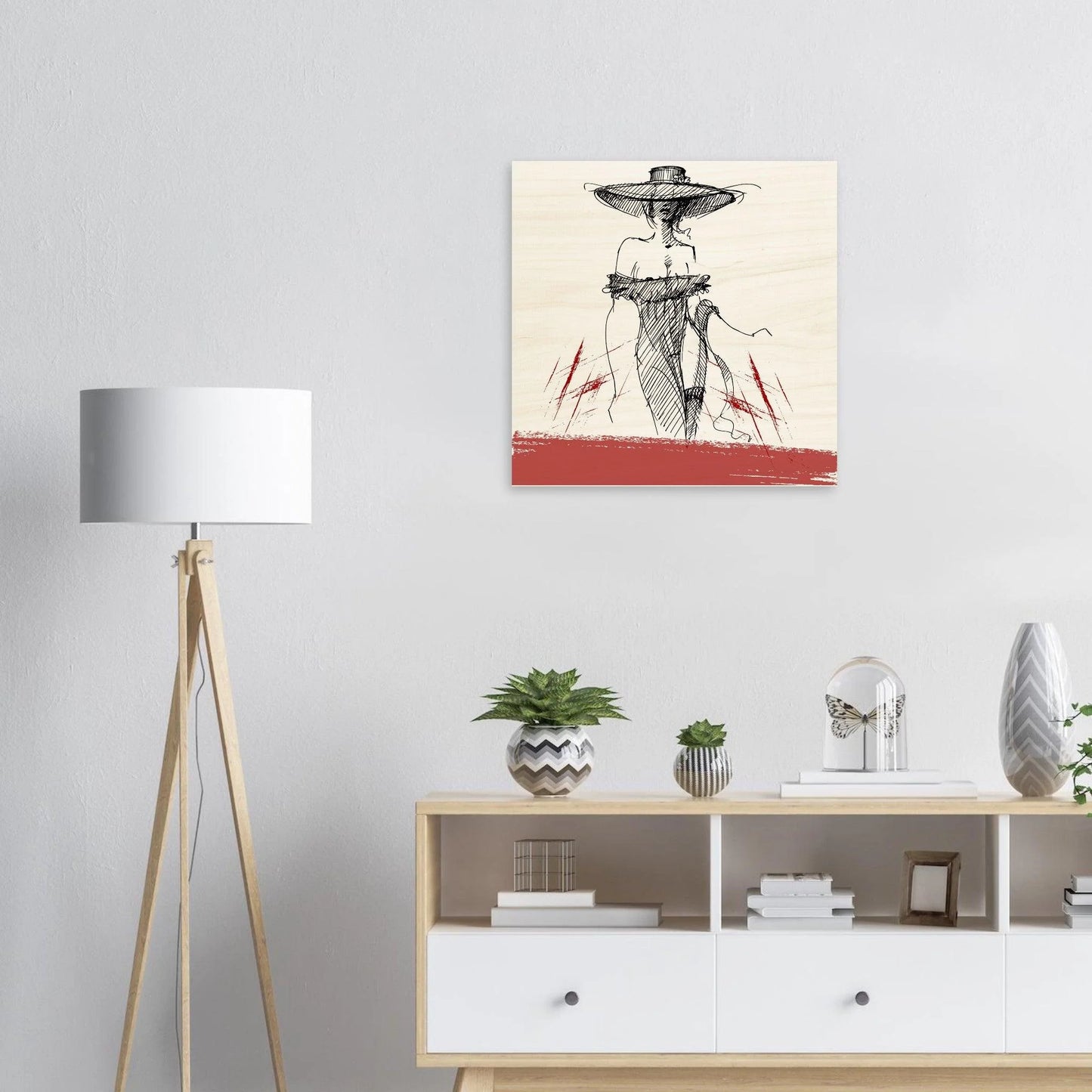 Chic and Mysterious - Wood Print Wall Art Design by Hadiart