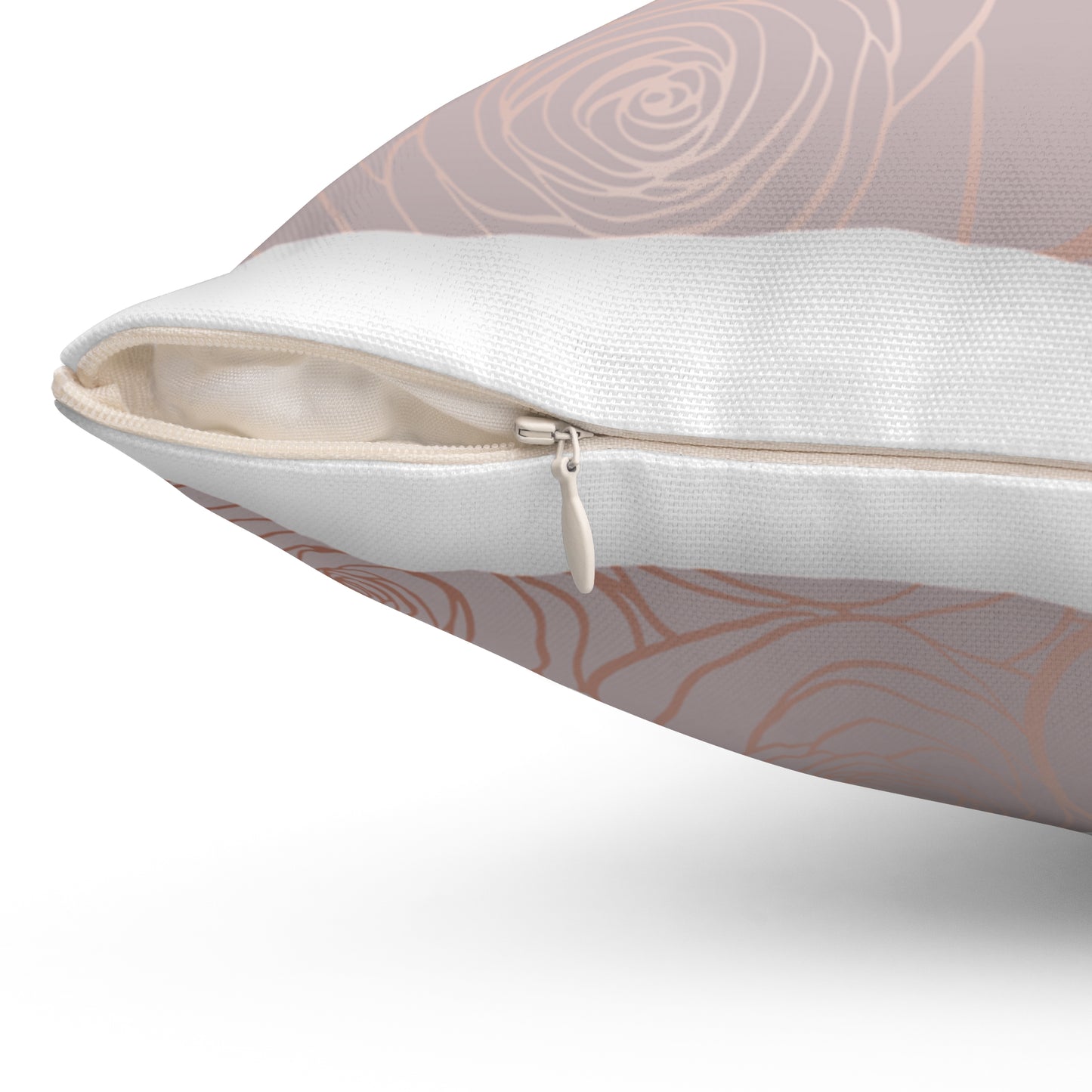 Rose Gold Floral Pillow | Blush Pink Throw Pillow | Modern Rose Pattern | Elegant Home Decor | Spun Polyester Square Pillow