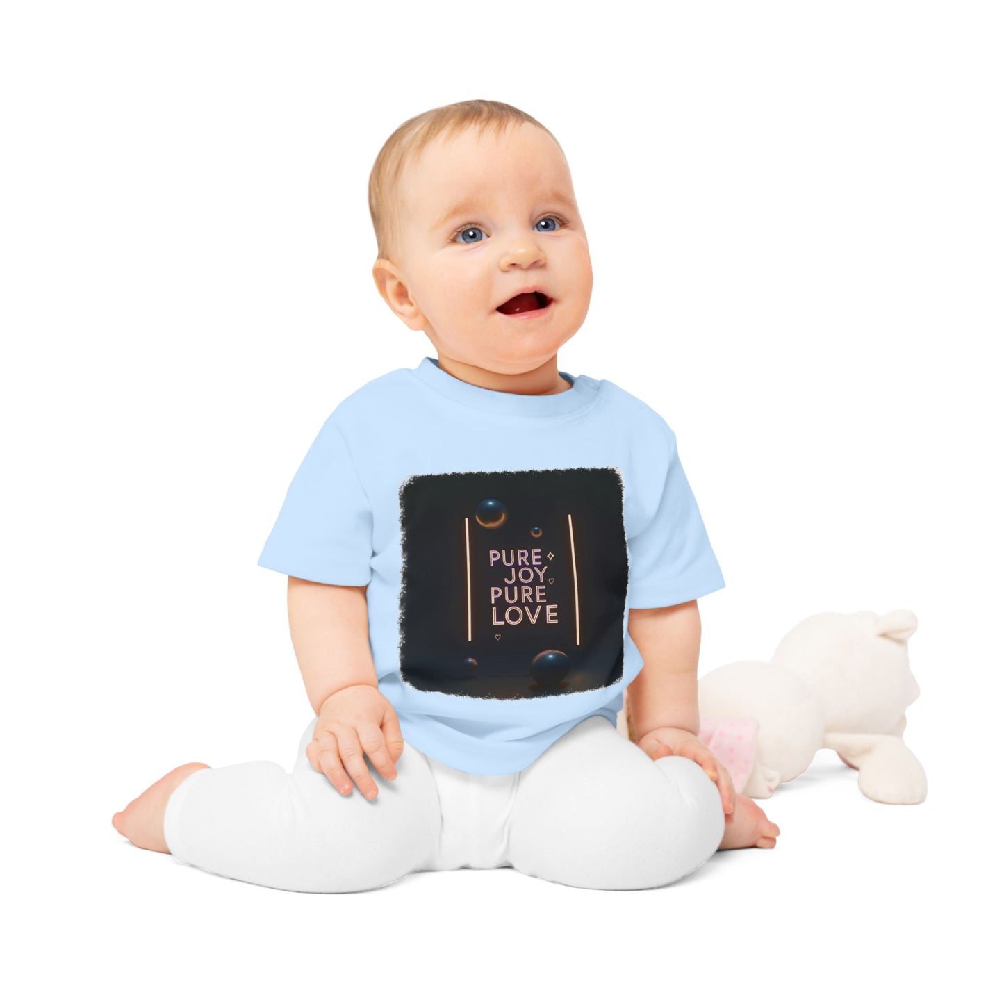 Baby T-Shirt | Pure Joy Pure Love T-shirt | Modern Neon Sign Design | Abstract Sphere Art | Dark Aesthetic Tee | Love Quote Shirt