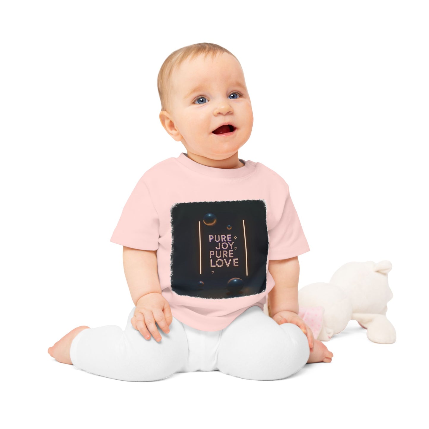 Baby T-Shirt | Pure Joy Pure Love T-shirt | Modern Neon Sign Design | Abstract Sphere Art | Dark Aesthetic Tee | Love Quote Shirt