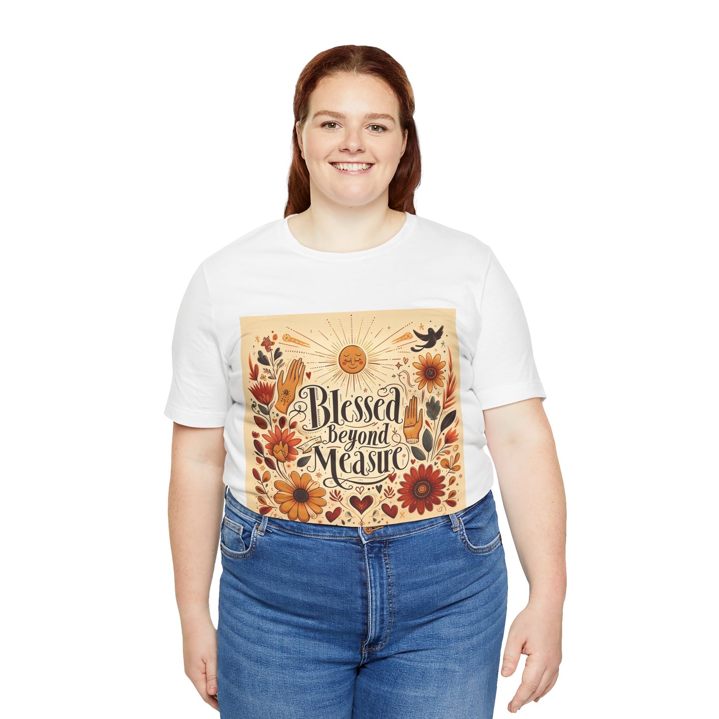 Blessed Beyond Measure T-shirt | Christian Faith Tee | Vintage Sunflower Design | Religious Gift | Grateful Heart Shirt | Unisex T-shirt