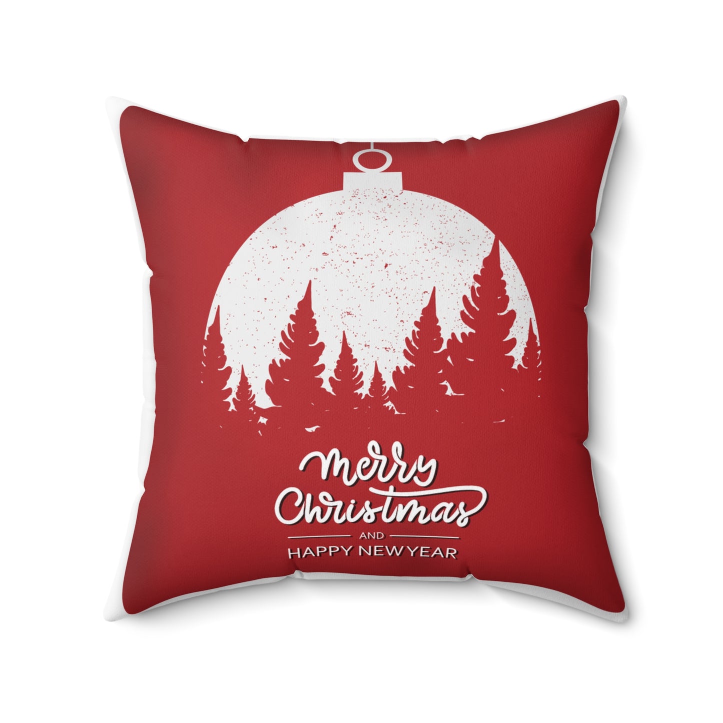 Christmas Ornament Pillow | Winter Forest Throw Pillow | Holiday Home Decor | Festive Cushion | Spun Polyester Square Pillow