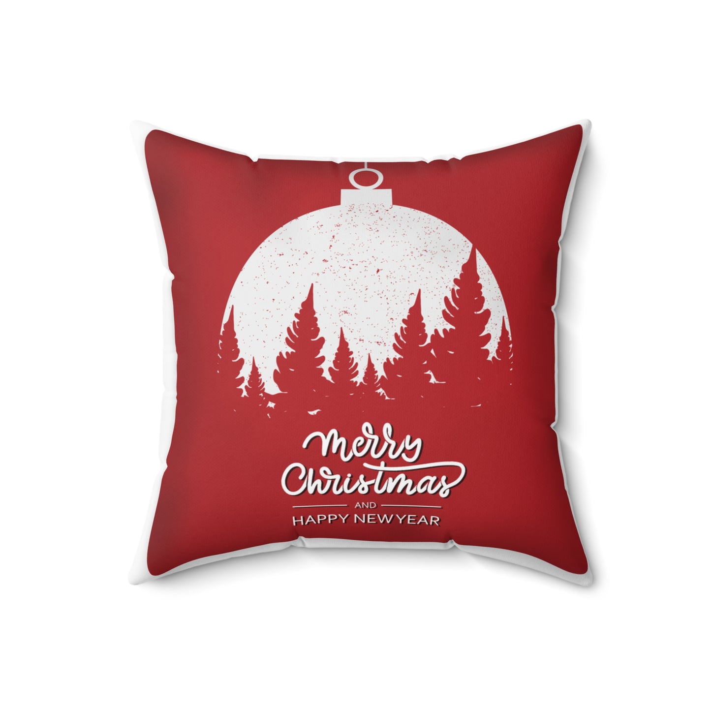 Christmas Ornament Pillow | Winter Forest Throw Pillow | Holiday Home Decor | Festive Cushion | Spun Polyester Square Pillow