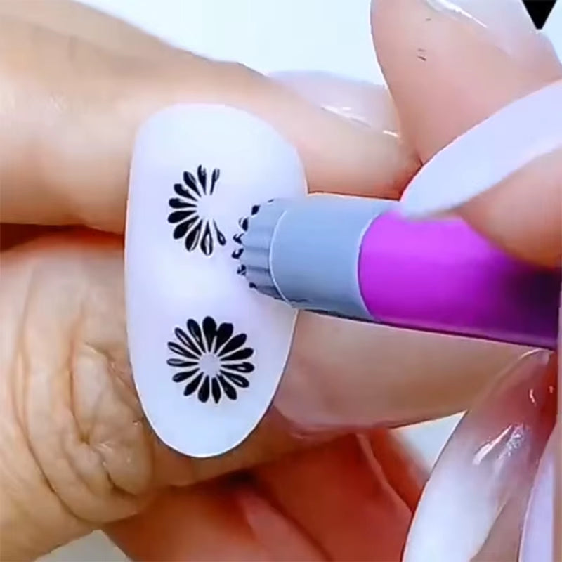 Professional Nail Art Stamp Pen Set - 9D Daisy, Star, Butterfly, and Heart Templates - 3/4/5/6/10 Pieces DIY Nail Painting Tools