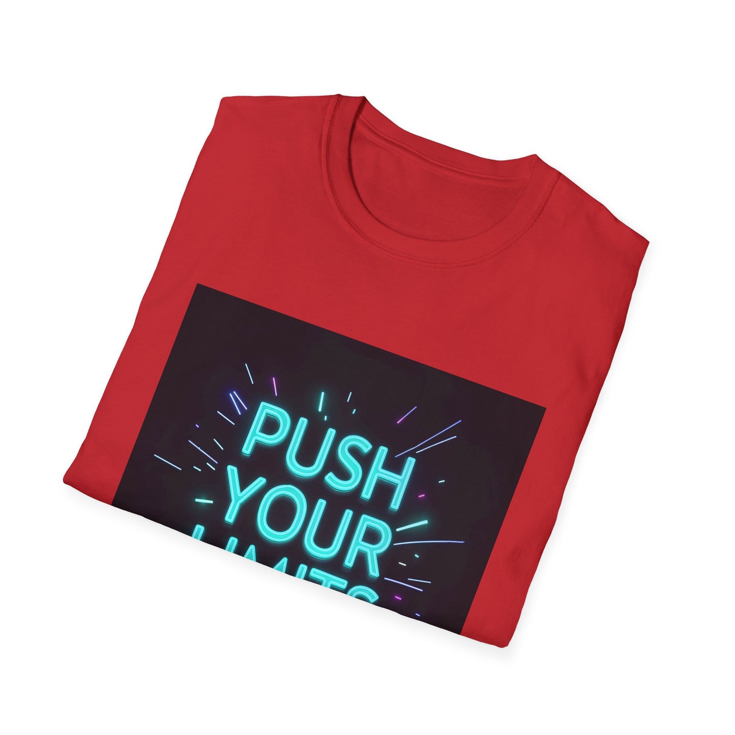 Push Your Limits T-shirt | Neon Motiverende Quote | Gym Workout Tee | Fitness Motivatie | Trainingsinspiratie