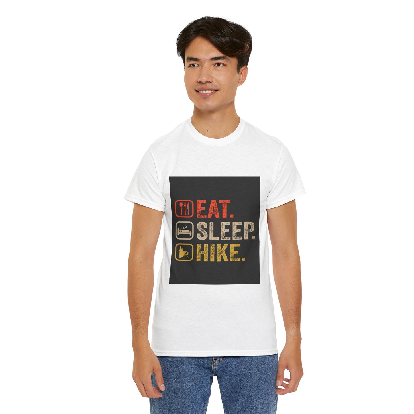 Eat Sleep Hike T-Shirt | Hiking Outdoor Adventure Tee | Mountain Climbing Gift | Nature Trail Wanderlust | Camping Lover Present |Unisex