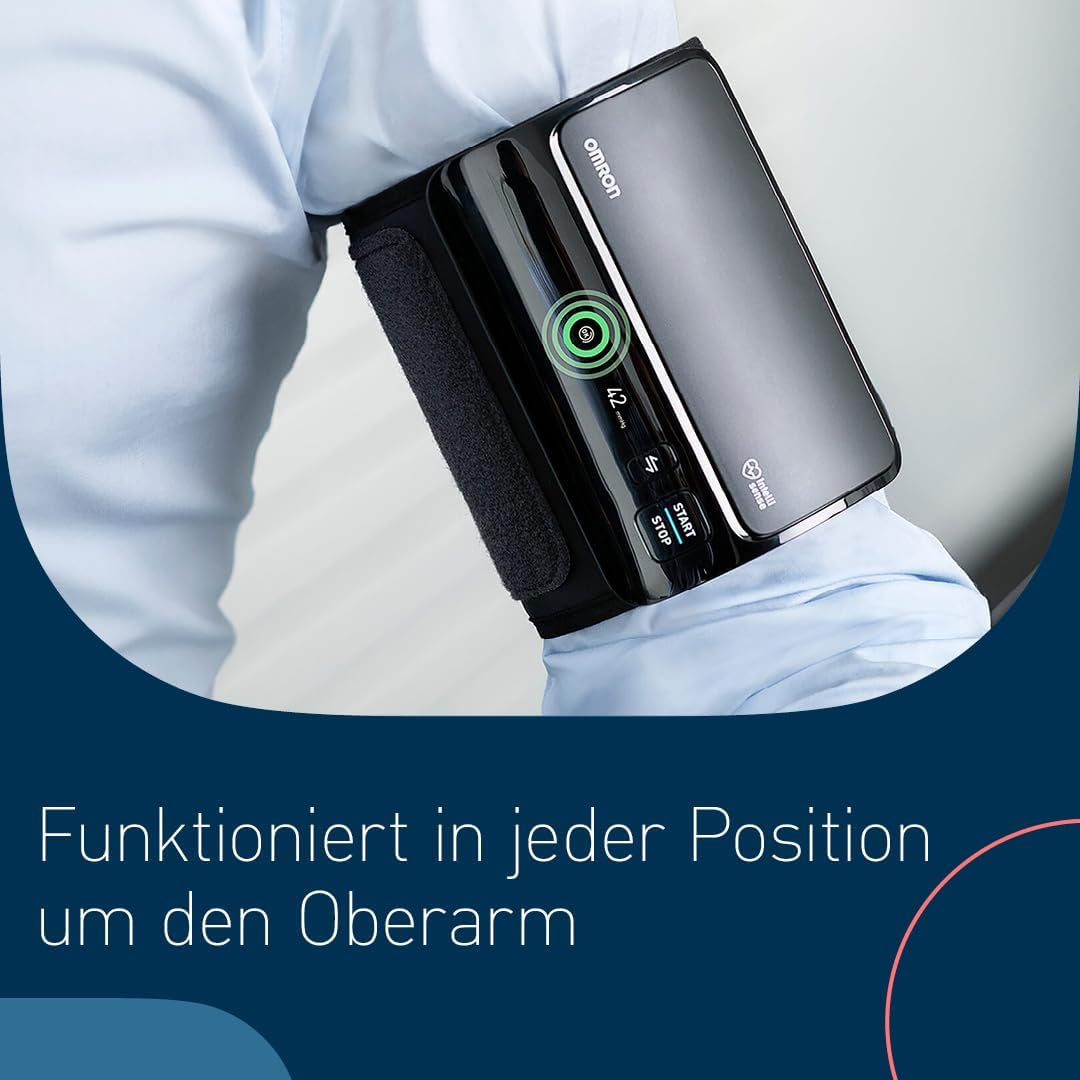 OMRON EVOLV Automatisches Oberarm-Blutdruckmessgerät Ohne Kabel, Klinisch Validiert, Auch Für Schwangere, Mit Kostenloser Gesundheits-App, AKTION: Jetzt 6 Monate OMRON Connect Premium Gratis