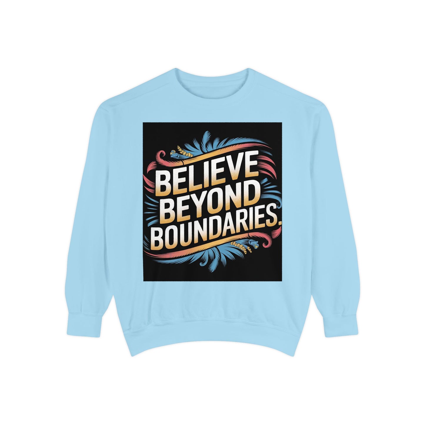 Believe Beyond Boundaries Hoodie | Motivational Typography Art | Inspirational Quote Tee | Dream Big hoodie | Vintage Gradient Design |