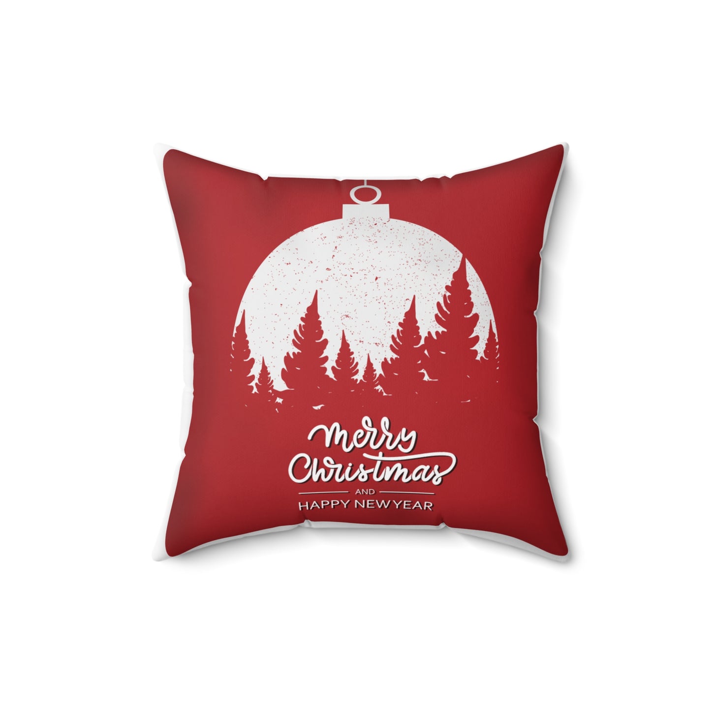 Christmas Ornament Pillow | Winter Forest Throw Pillow | Holiday Home Decor | Festive Cushion | Spun Polyester Square Pillow