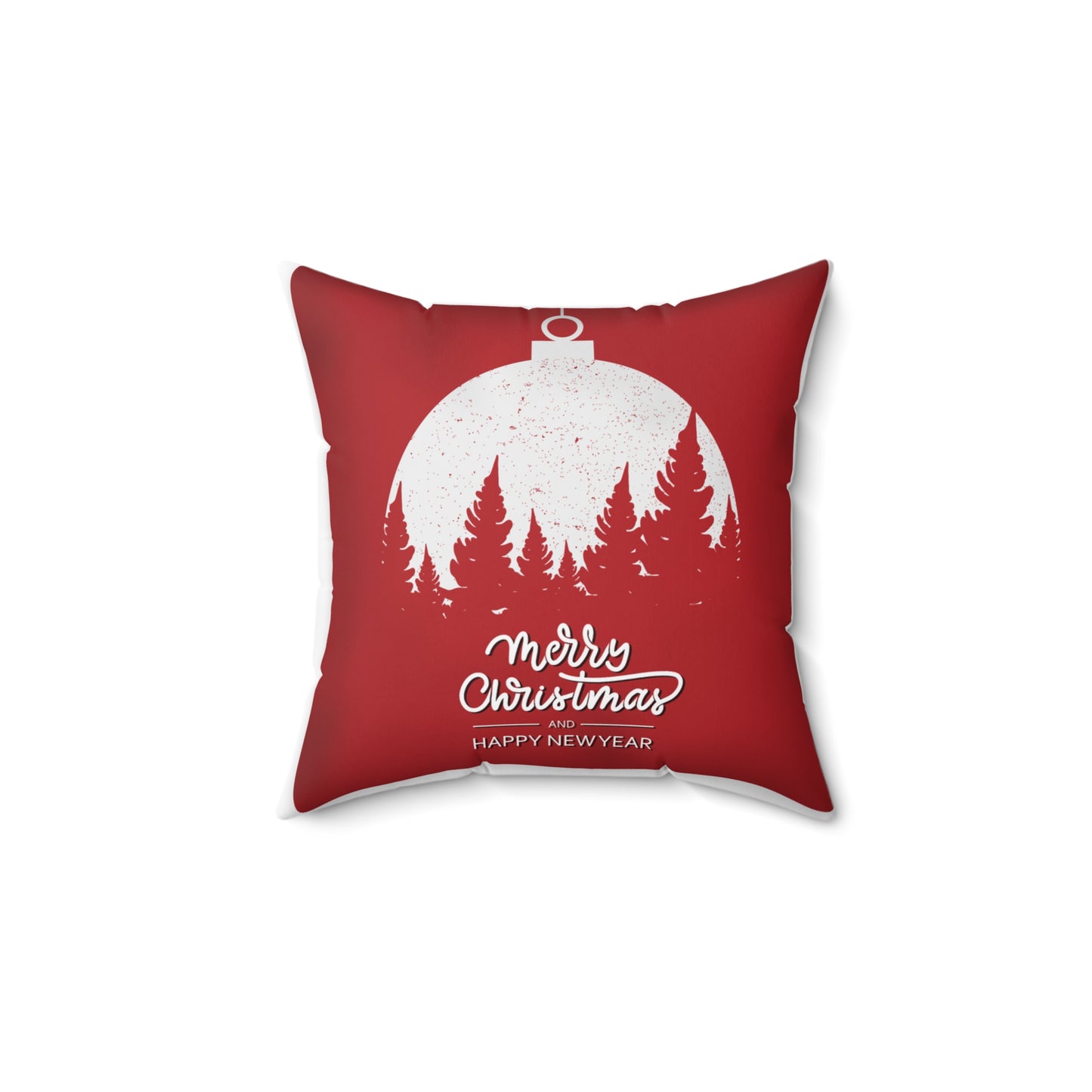 Christmas Ornament Pillow | Winter Forest Throw Pillow | Holiday Home Decor | Festive Cushion | Spun Polyester Square Pillow