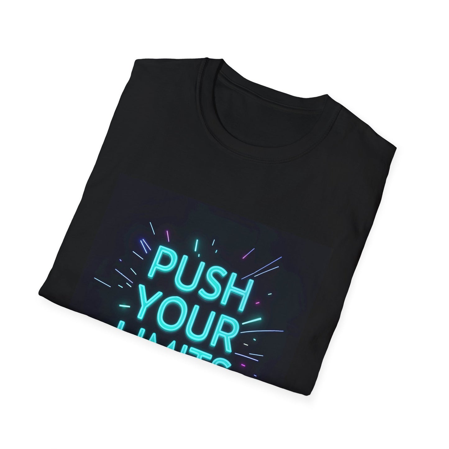 Push Your Limits T-shirt | Neon Motiverende Quote | Gym Workout Tee | Fitness Motivatie | Trainingsinspiratie