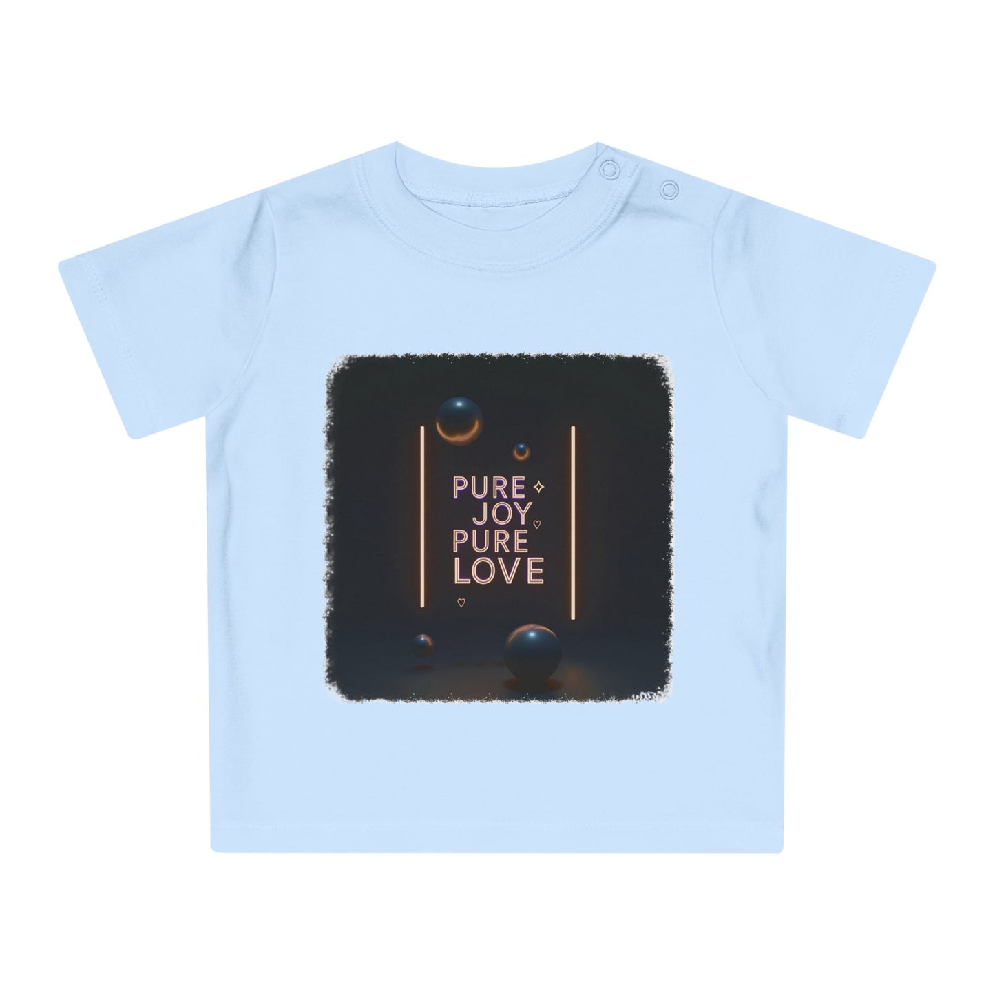 Baby T-Shirt | Pure Joy Pure Love T-shirt | Modern Neon Sign Design | Abstract Sphere Art | Dark Aesthetic Tee | Love Quote Shirt