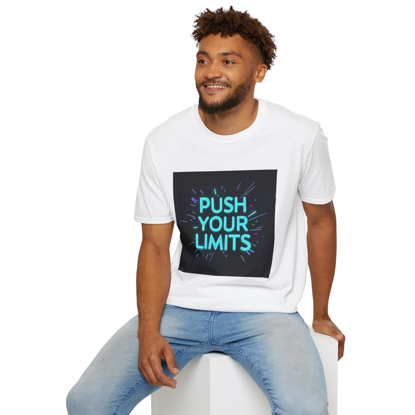 Push Your Limits T-shirt | Neon Motiverende Quote | Gym Workout Tee | Fitness Motivatie | Trainingsinspiratie