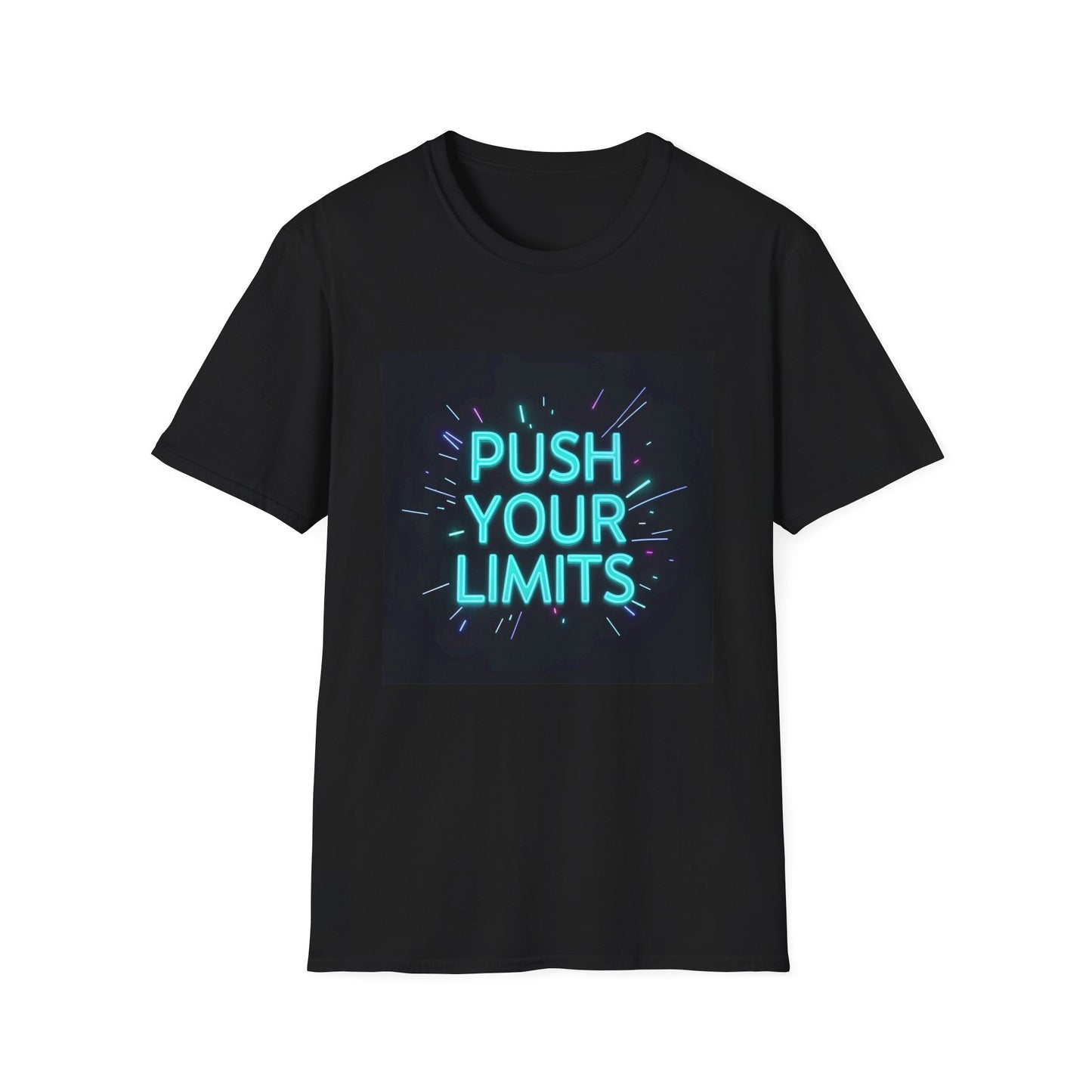 Push Your Limits T-shirt | Neon Motiverende Quote | Gym Workout Tee | Fitness Motivatie | Trainingsinspiratie