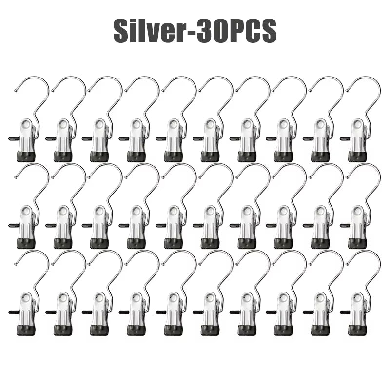 10-100Pcs Stainless Steel Clothespins Laundry Clothes Pegs Hook Portable Hanging Clothes Clip Wardrobe Clothes Organizer Hanger