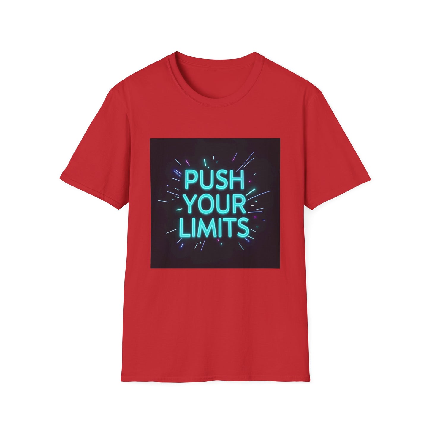 Push Your Limits T-shirt | Neon Motiverende Quote | Gym Workout Tee | Fitness Motivatie | Trainingsinspiratie