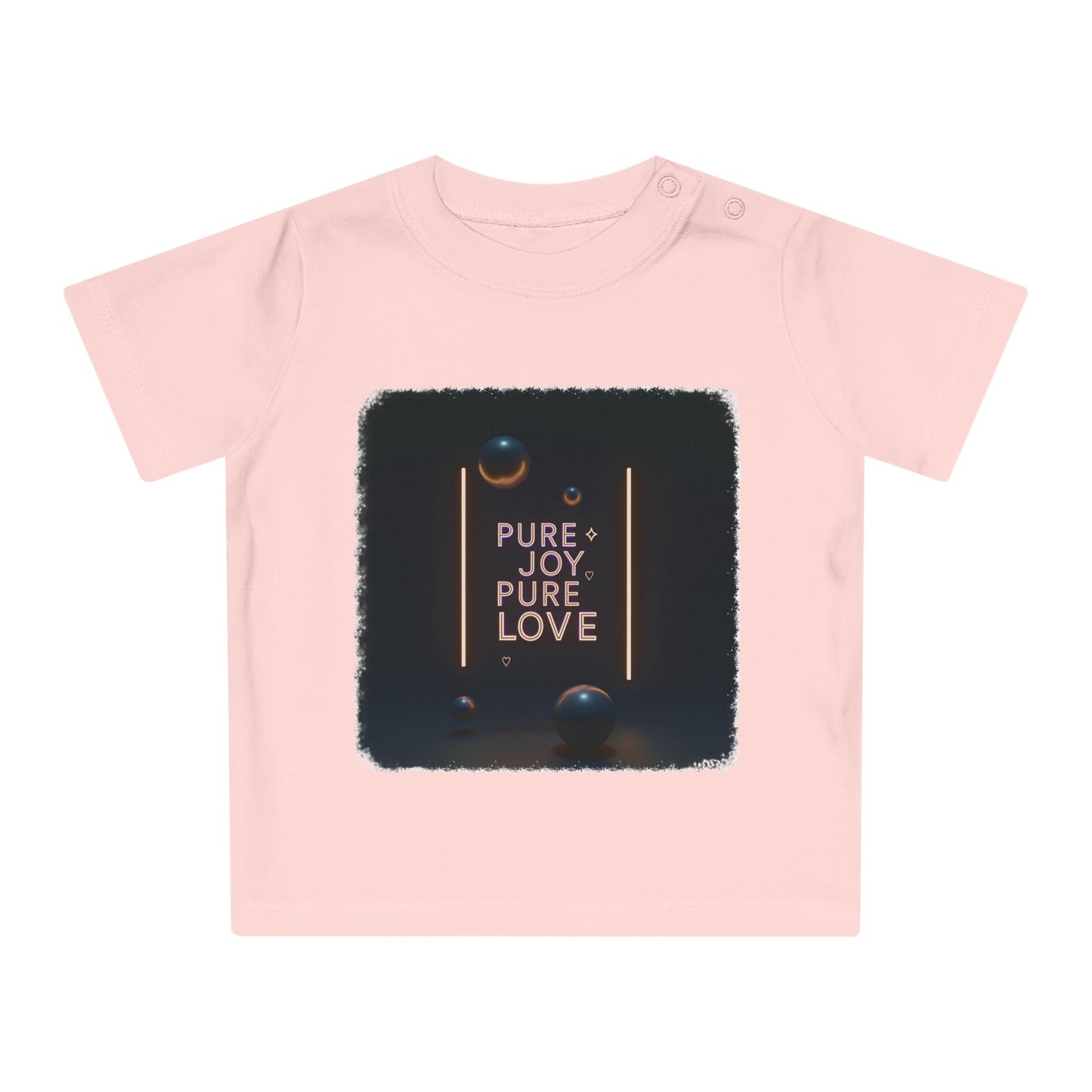 Baby T-Shirt | Pure Joy Pure Love T-shirt | Modern Neon Sign Design | Abstract Sphere Art | Dark Aesthetic Tee | Love Quote Shirt