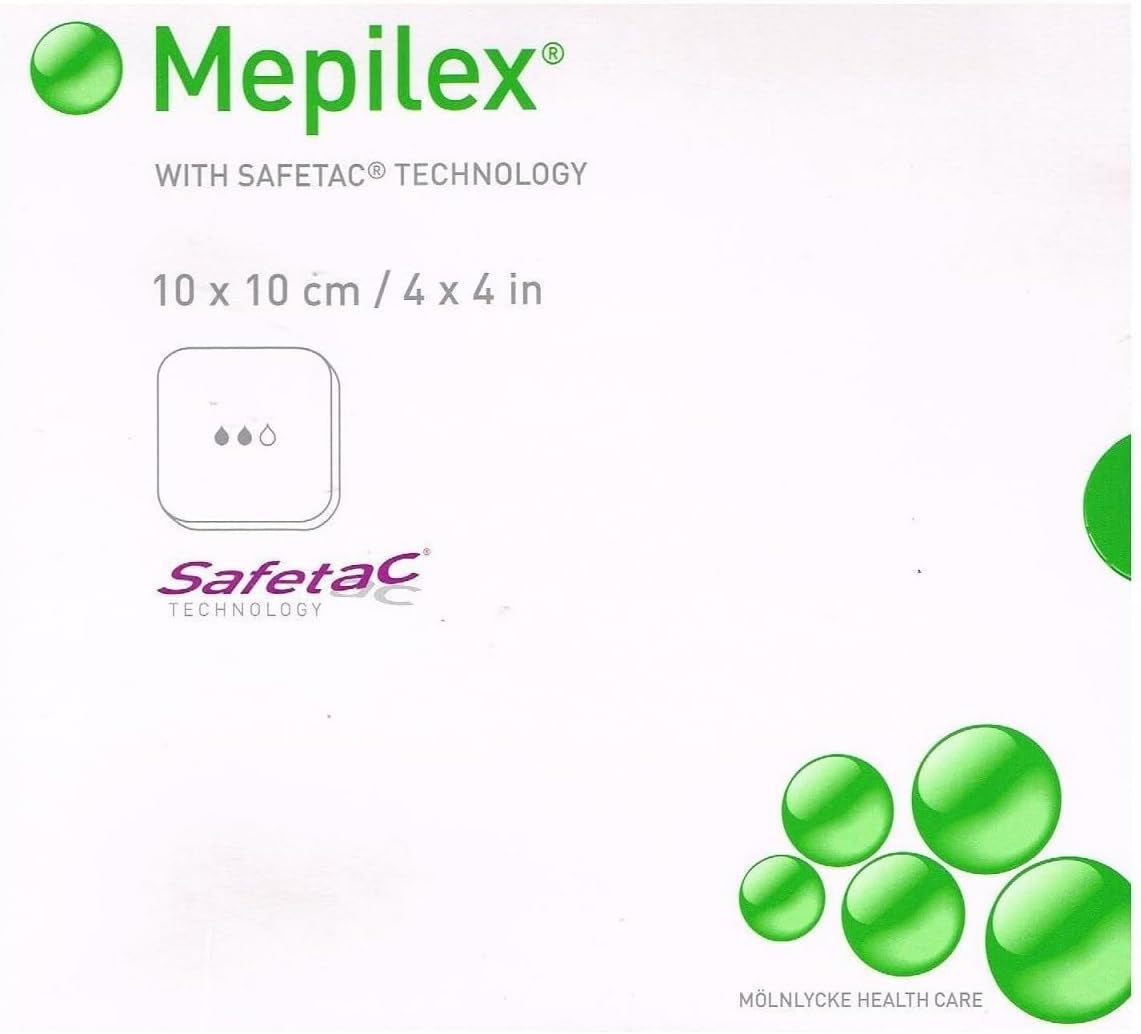 Mepilex Soft Foam Dressing - 10x10 cm, Pack of 5 for Optimal Wound Care