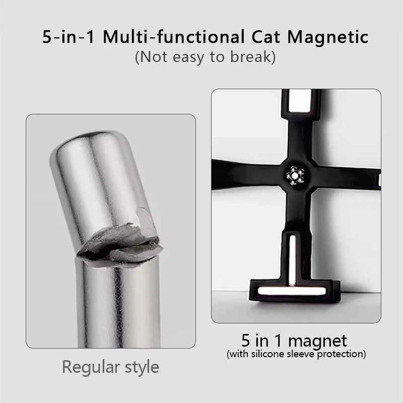 Upgrade Multifunctional Cat Eye Magnet 5IN1 Nail Art Magnet Stick with Sleeve DIY Cross Line Strip Effect Manicure Tools