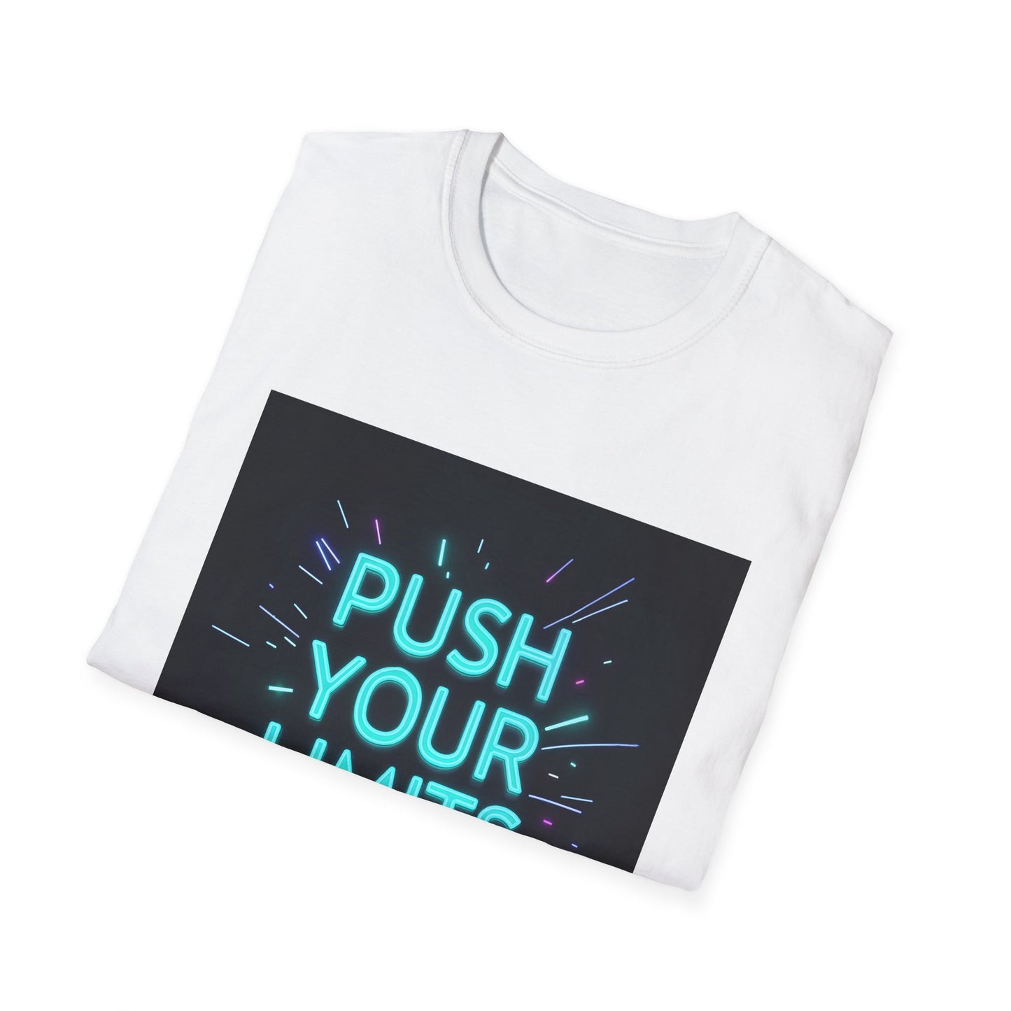 Push Your Limits T-shirt | Neon Motiverende Quote | Gym Workout Tee | Fitness Motivatie | Trainingsinspiratie