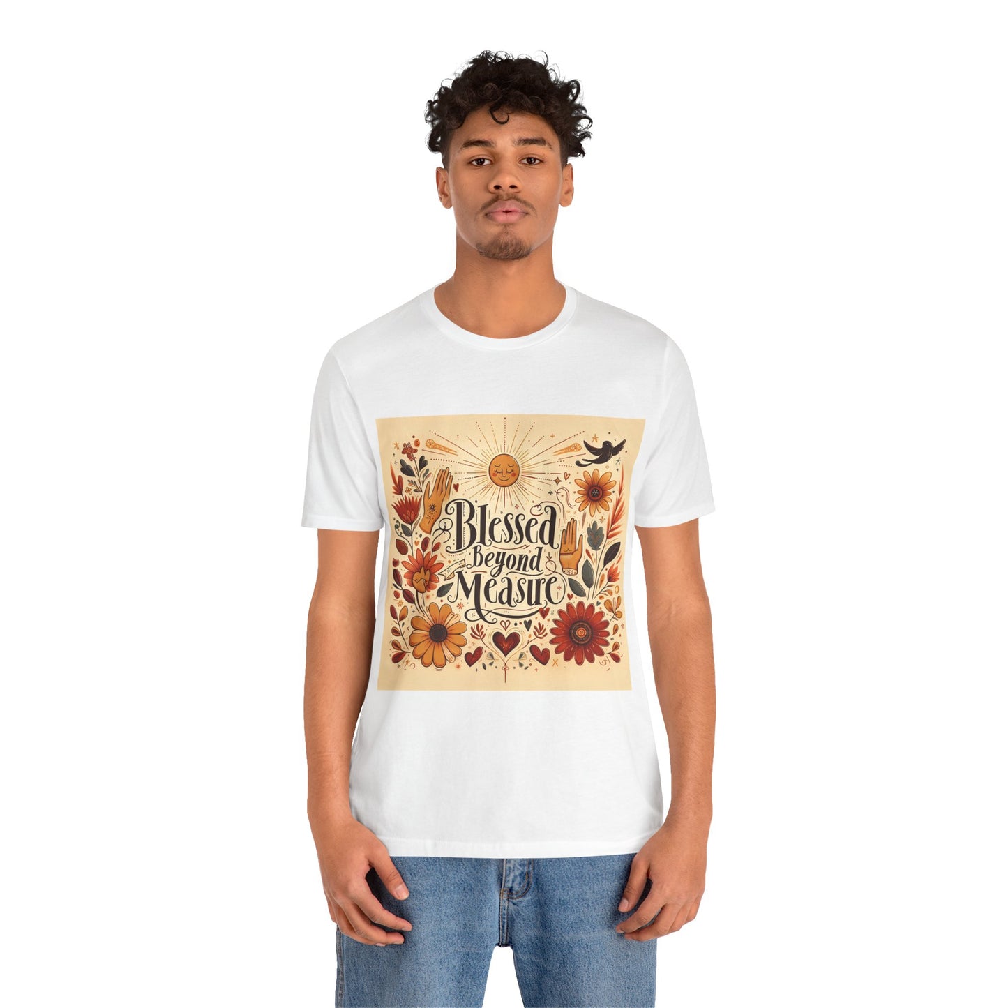 Blessed Beyond Measure T-shirt | Christian Faith Tee | Vintage Sunflower Design | Religious Gift | Grateful Heart Shirt | Unisex T-shirt