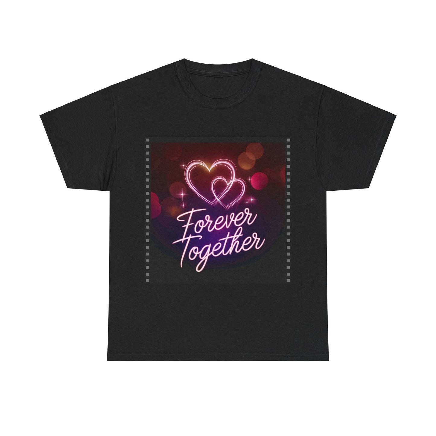 Forever Together T-shirt | Neon Love Hearts Design | Romantic Couple Gift | Anniversary Matching Tee | Wedding Quote Shirt