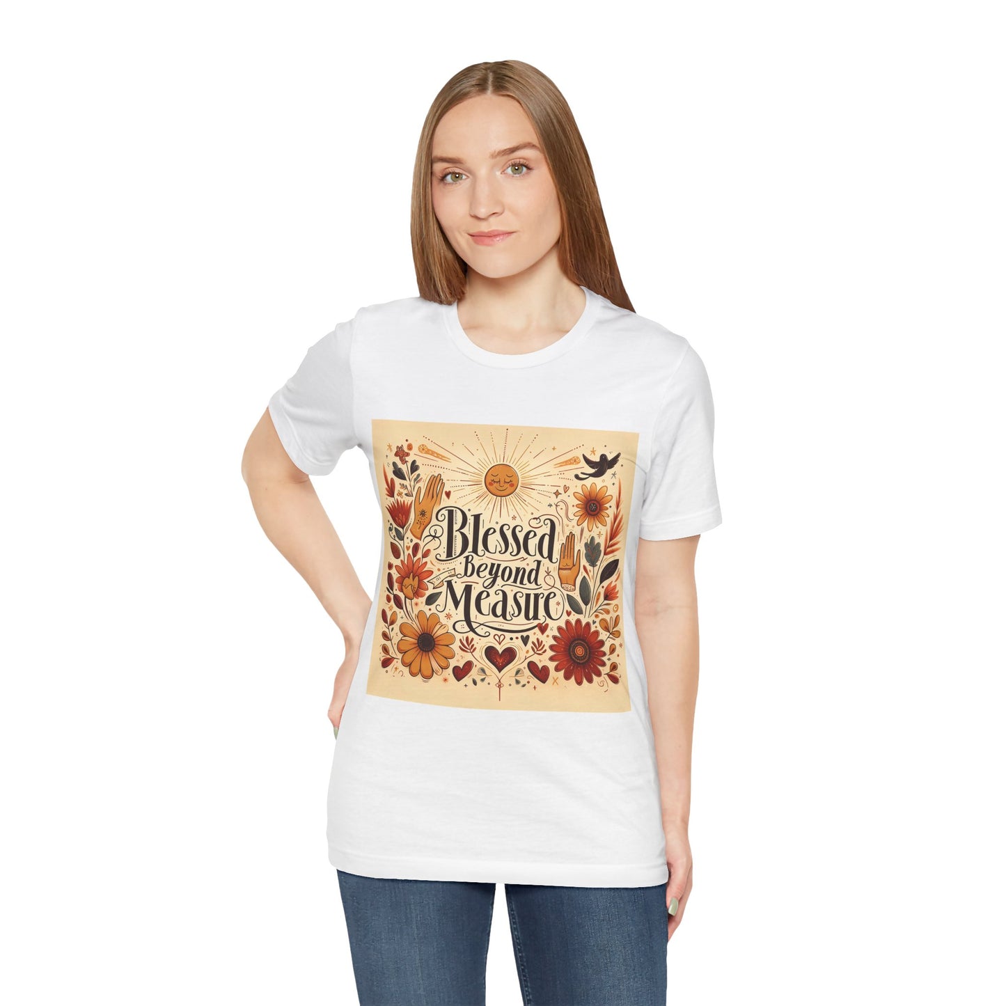 Blessed Beyond Measure T-shirt | Christian Faith Tee | Vintage Sunflower Design | Religious Gift | Grateful Heart Shirt | Unisex T-shirt