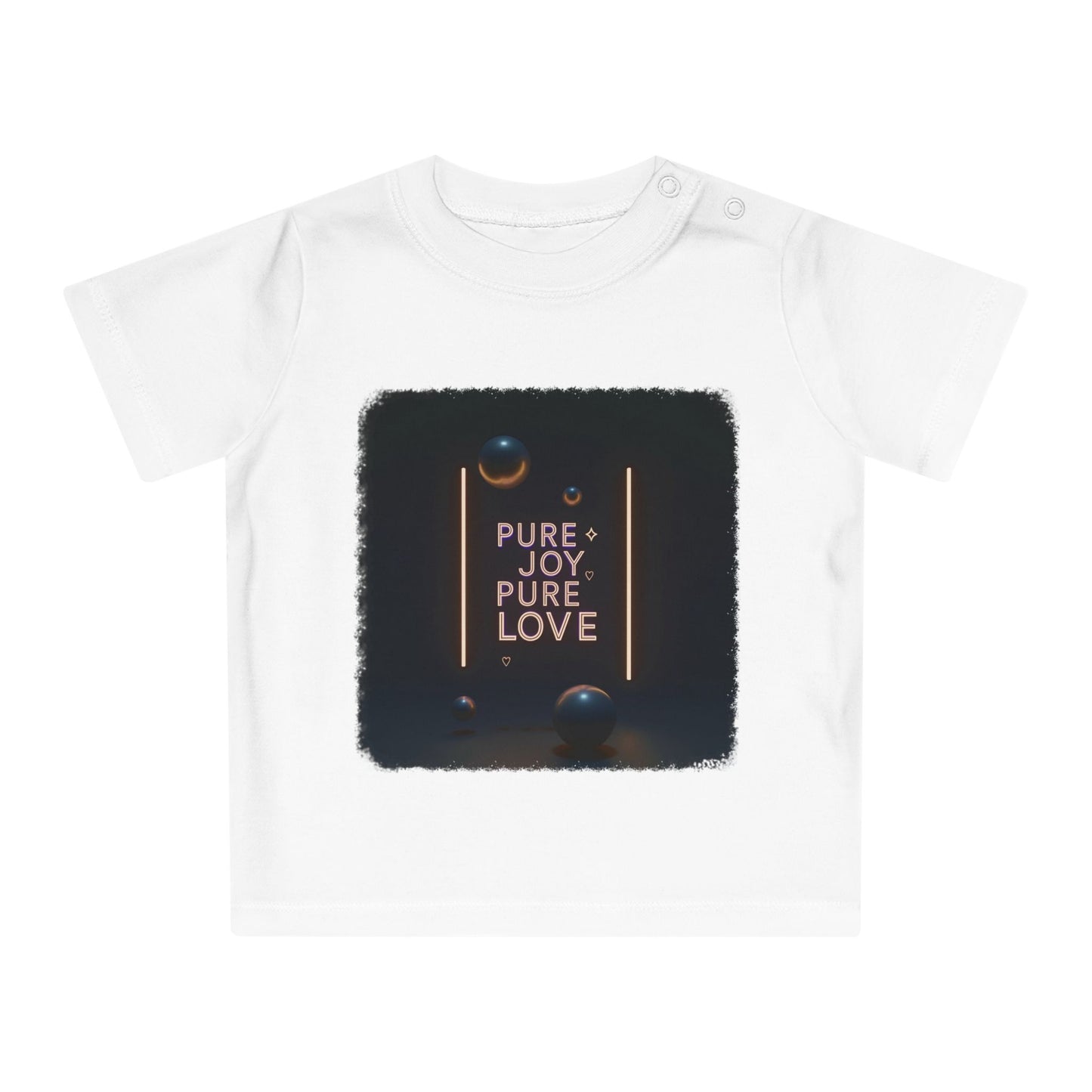 Baby T-Shirt | Pure Joy Pure Love T-shirt | Modern Neon Sign Design | Abstract Sphere Art | Dark Aesthetic Tee | Love Quote Shirt