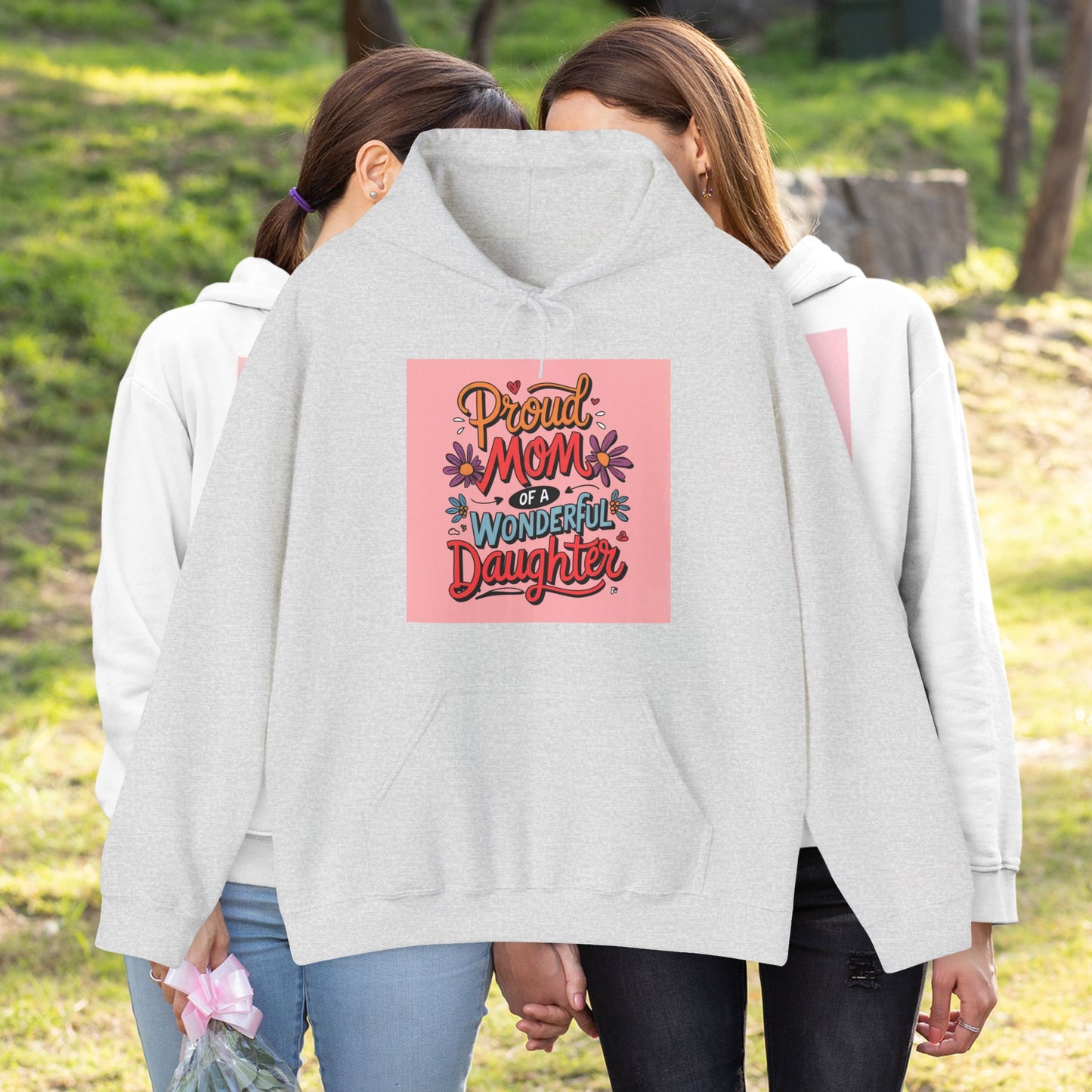 Proud Mom of a Wonderful Daughter Hoodie | Mother Daughter Love | Floral Mom Gift | Mothers Day Tee | Pink Flower Design | hoodie