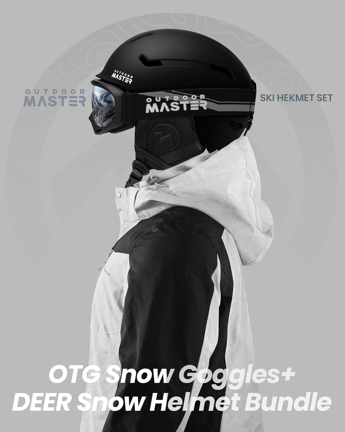 Outdoormaster Skihelm-Set mit Sichtschutz - Premium Snowboard-Helm für Männer, Frauen & Jugendliche - 12 Belüftungsöffnungen für optimalen Komfort!