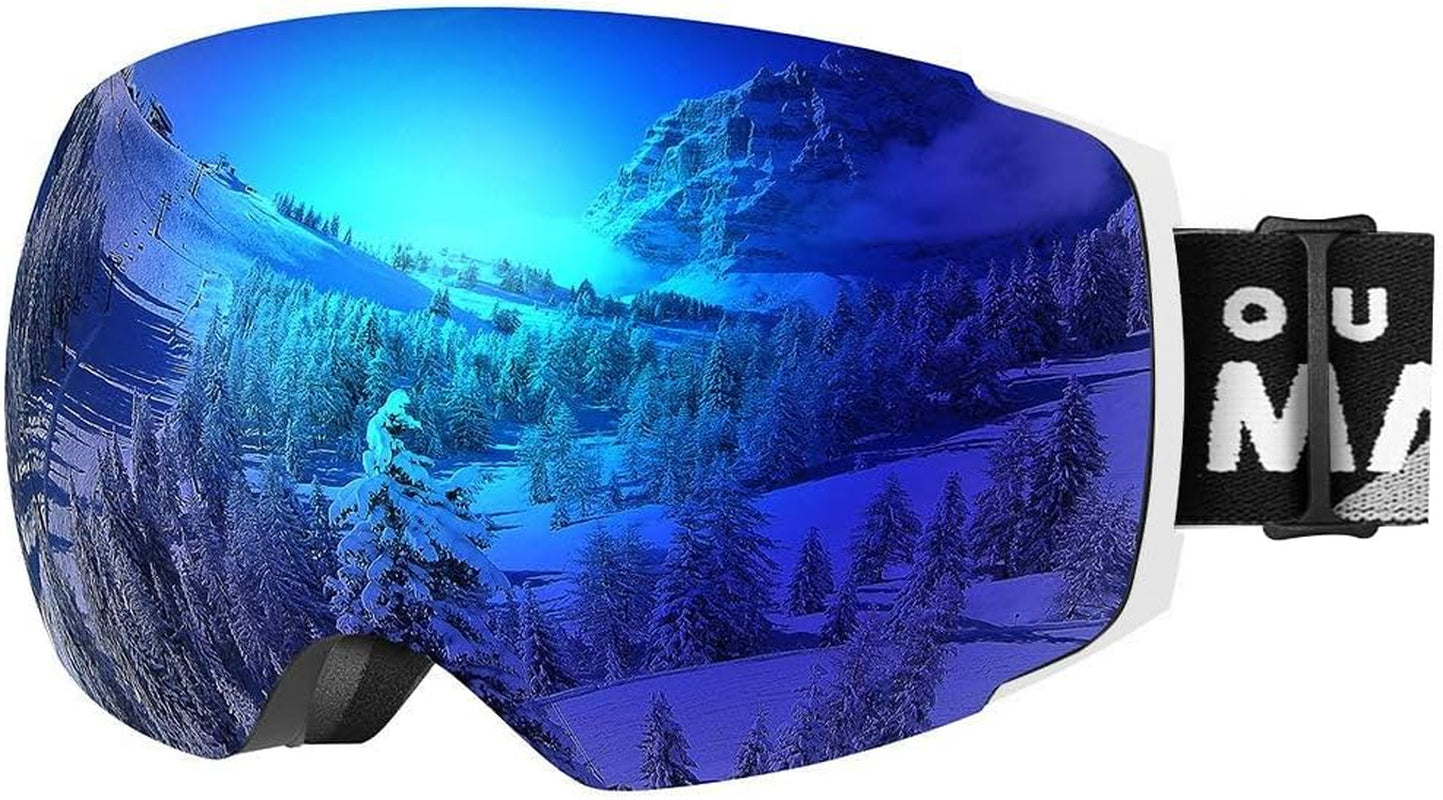 Outdoormaster PRO Skibrille fΓΌr Damen und Herren - Hochwertige WechselglΓ€ser, 100% UV-Schutz, Anti-Nebel Snowboard Goggles fΓΌr BrillentrΓ€ger, Ideal fΓΌr Kinder und Jugendliche