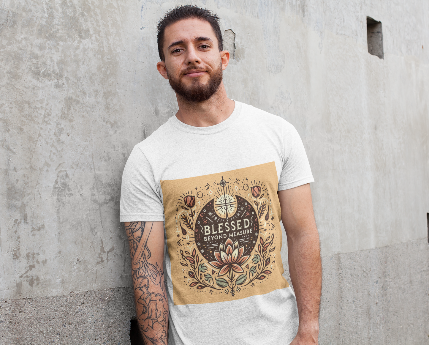 Blessed Beyond Measure T-shirt | Vintage Sunflower Faith Tee | Christian Women Gift | Spiritual Quote Shirt | Religious Clothing | Unisex
