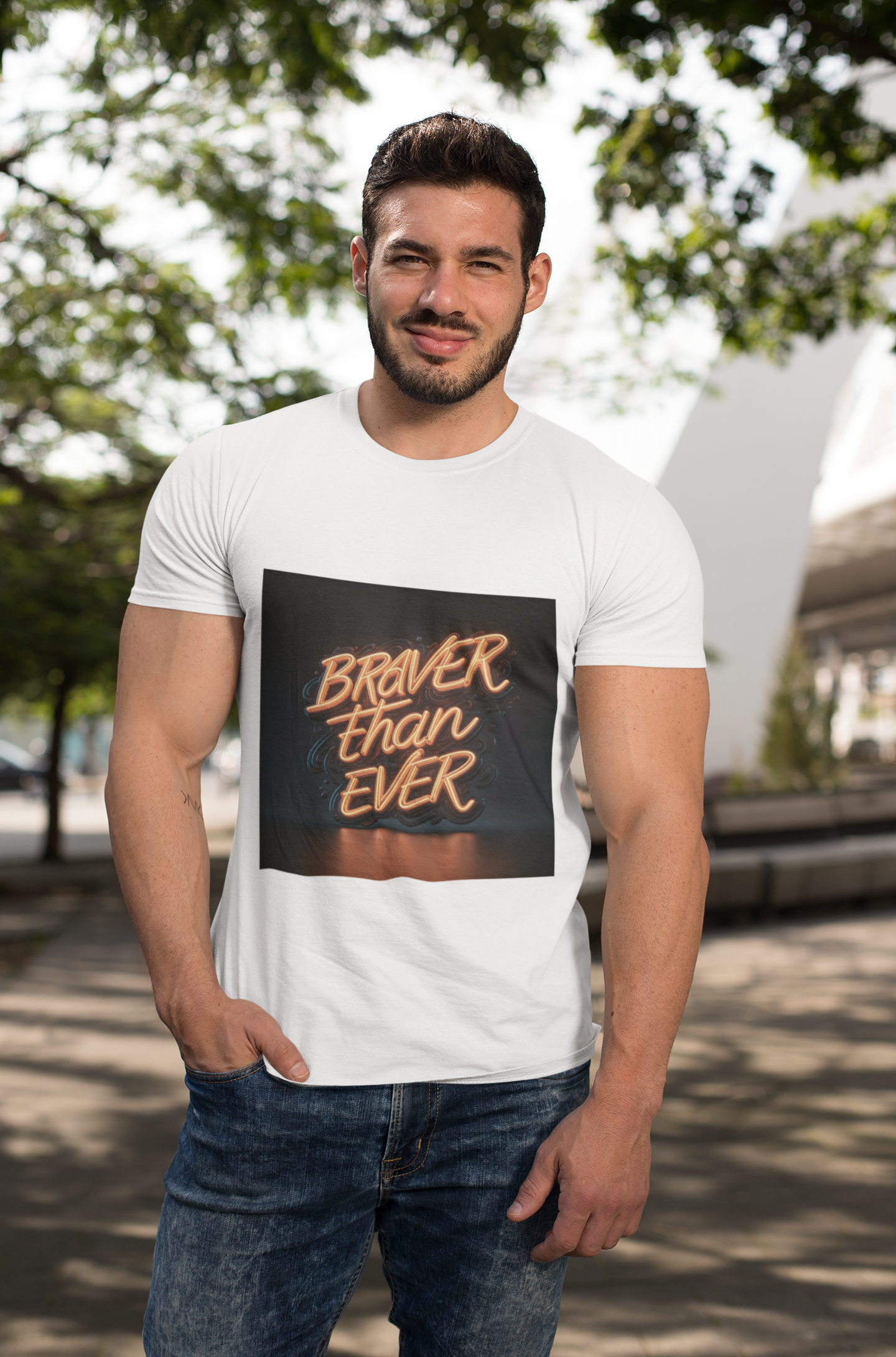 Braver Than Ever T-shirt | Motivational Mens Fitness Tee | Inspirational Workout Quote | Gym Motivation | Urban Style