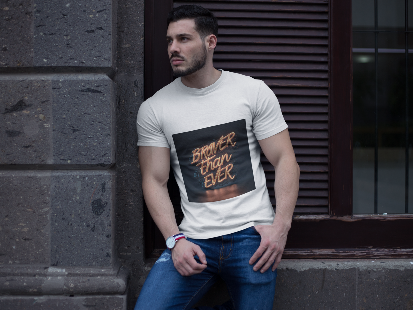 Braver Than Ever T-shirt | Motivational Mens Fitness Tee | Inspirational Workout Quote | Gym Motivation | Urban Style