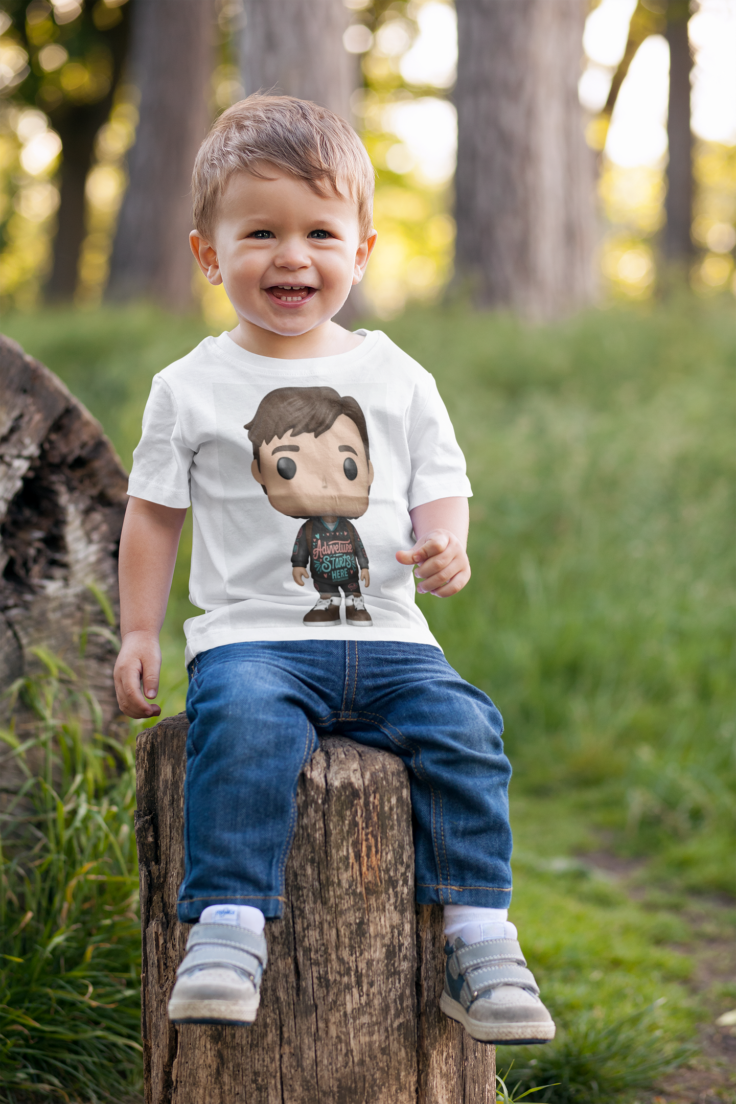 Adventure Starts Here Kids T-shirt | Cute Pop Art Character Design | Children's Adventure Quote | Boys Travel Tee | Inspirational Youth