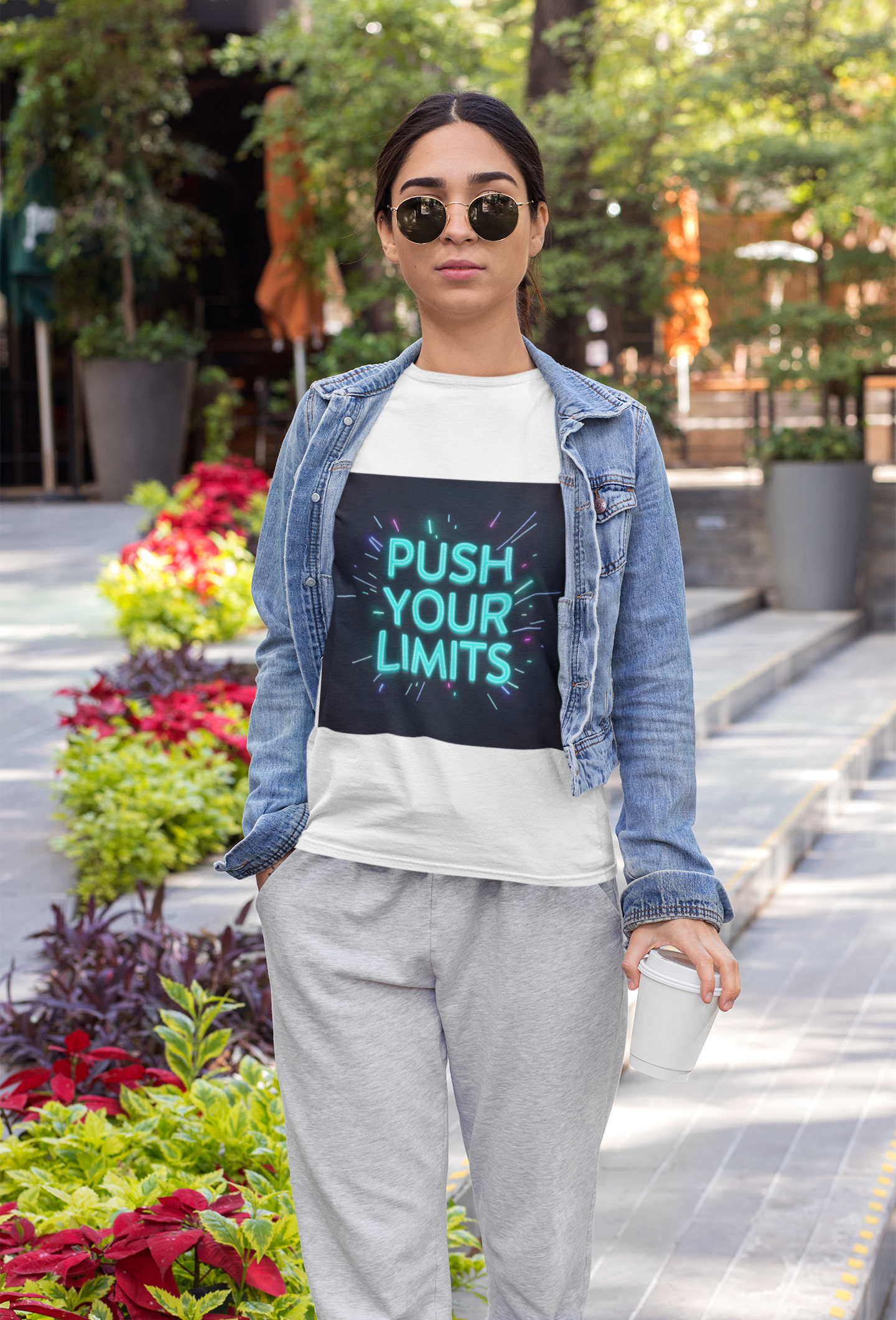 Push Your Limits T-shirt | Neon Motiverende Quote | Gym Workout Tee | Fitness Motivatie | Trainingsinspiratie