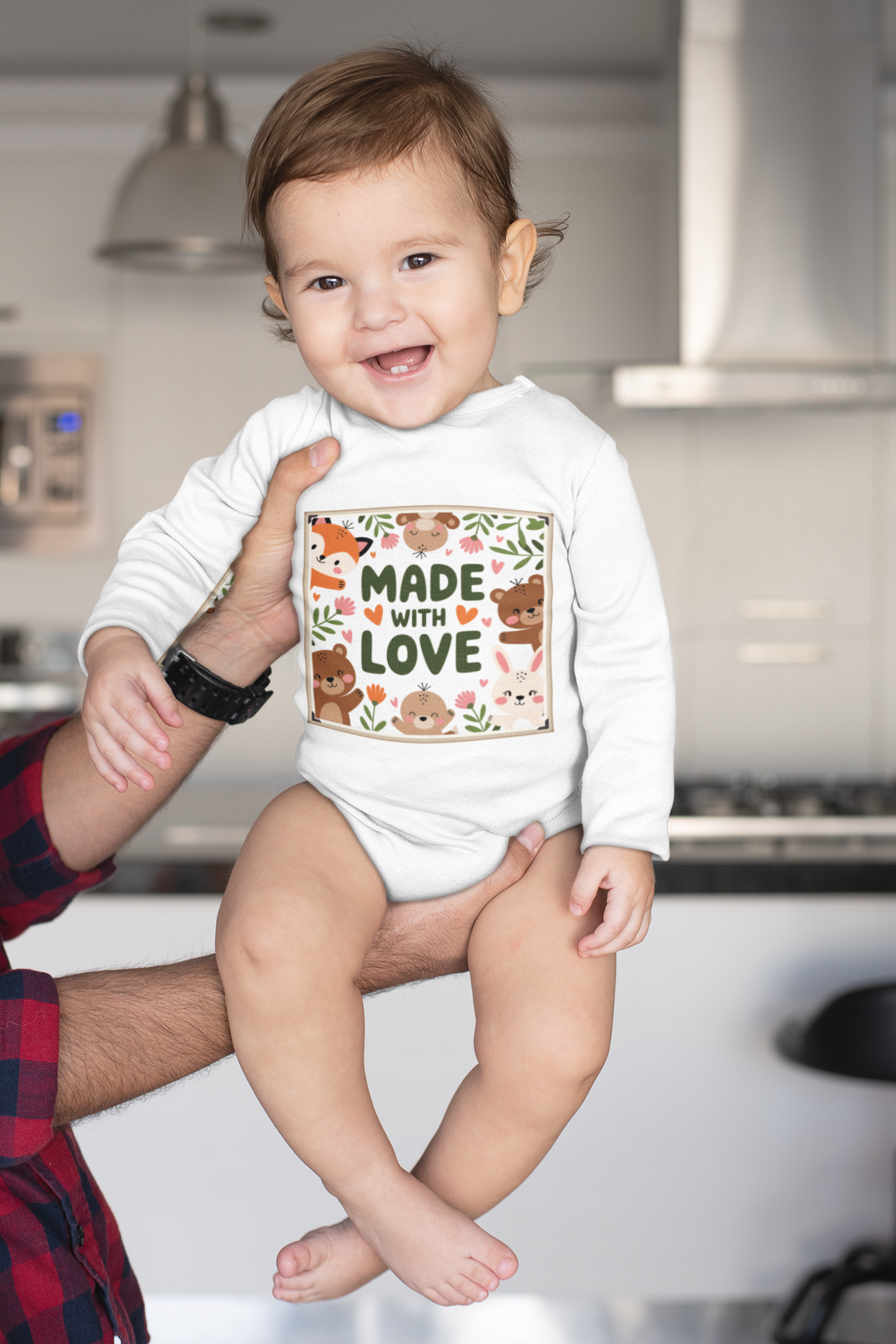 Made With Love Baby Bodysuit | Cute Woodland Animals | Nursery Forest Friends | Baby Shower Gift | Gender Neutral Design