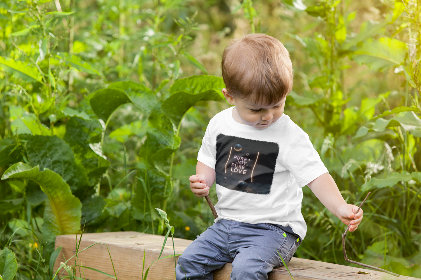 Baby T-Shirt | Pure Joy Pure Love T-shirt | Modern Neon Sign Design | Abstract Sphere Art | Dark Aesthetic Tee | Love Quote Shirt