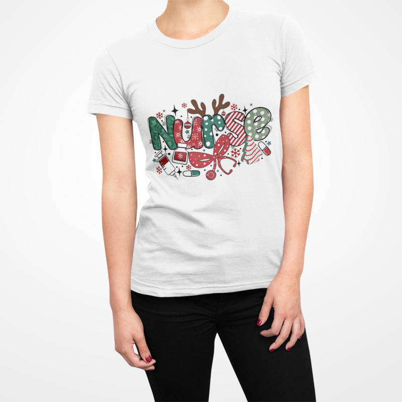 Christmas Nurse T-Shirt | Medical Holiday Design | Healthcare Worker Gift | Festive RN | Unisex Heavy Cotton Tee
