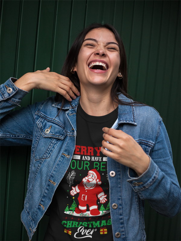 Merry Up Christmas T-Shirt | Best Holiday Ever Design | Funny Santa Tee | Festive Party Shirt | Unisex Jersey Short Sleeve Tee