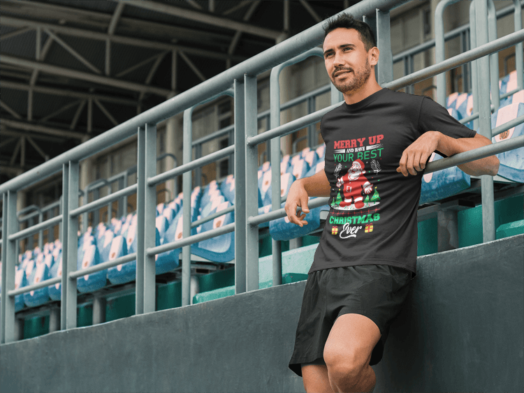 Merry Up Christmas T-Shirt | Best Holiday Ever Design | Funny Santa Tee | Festive Party Shirt | Unisex Jersey Short Sleeve Tee